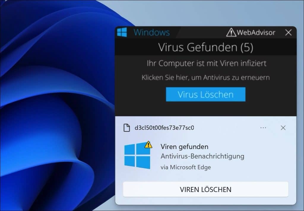 Falsche Virenwarnung