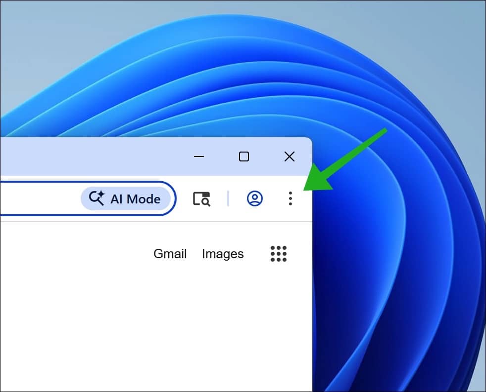 open menu chrome
