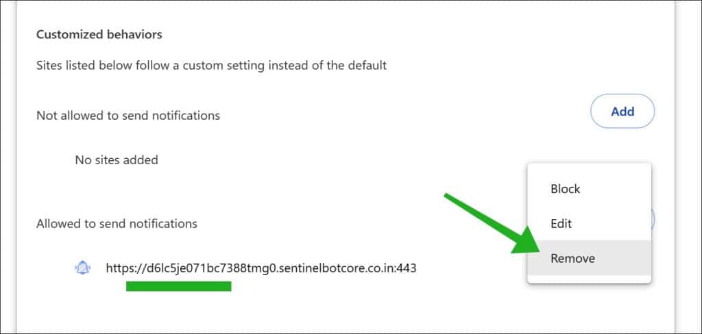remove notifications