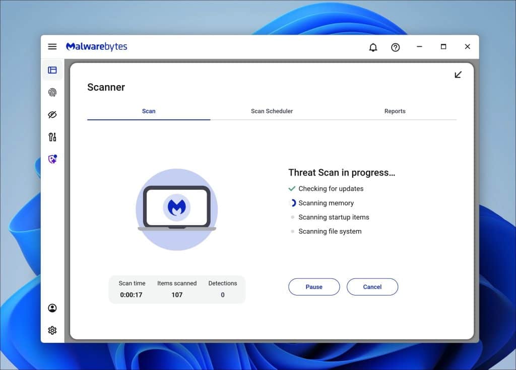 malwarebytes virus removal scan