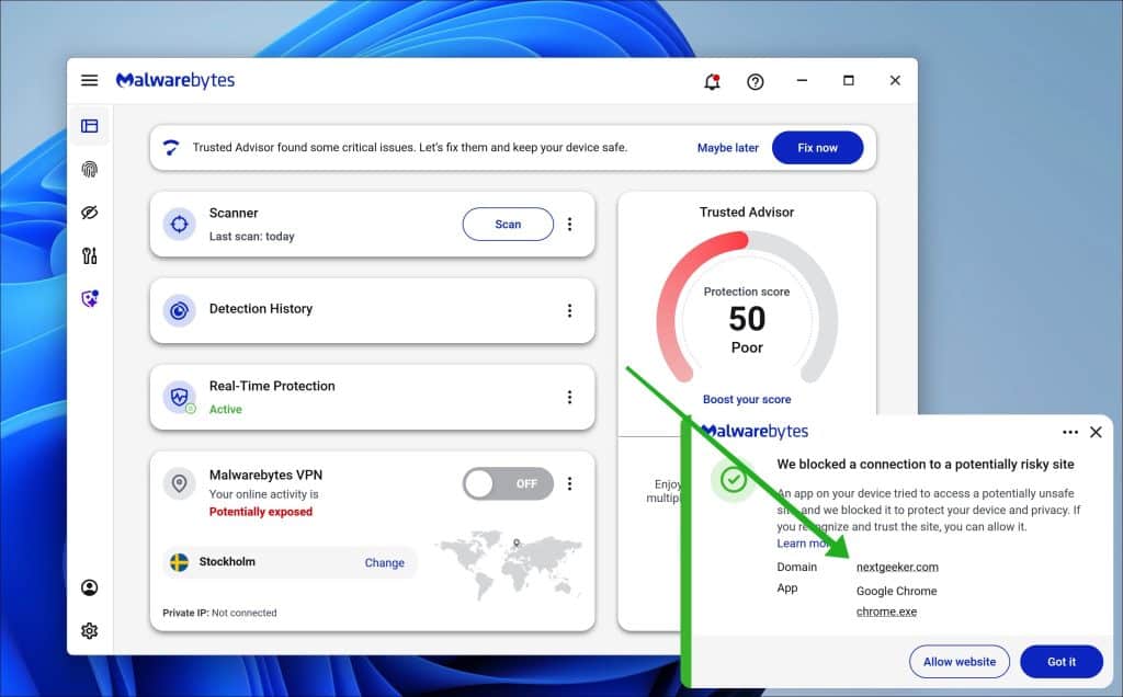 malwarebytes blocks nextgeeker