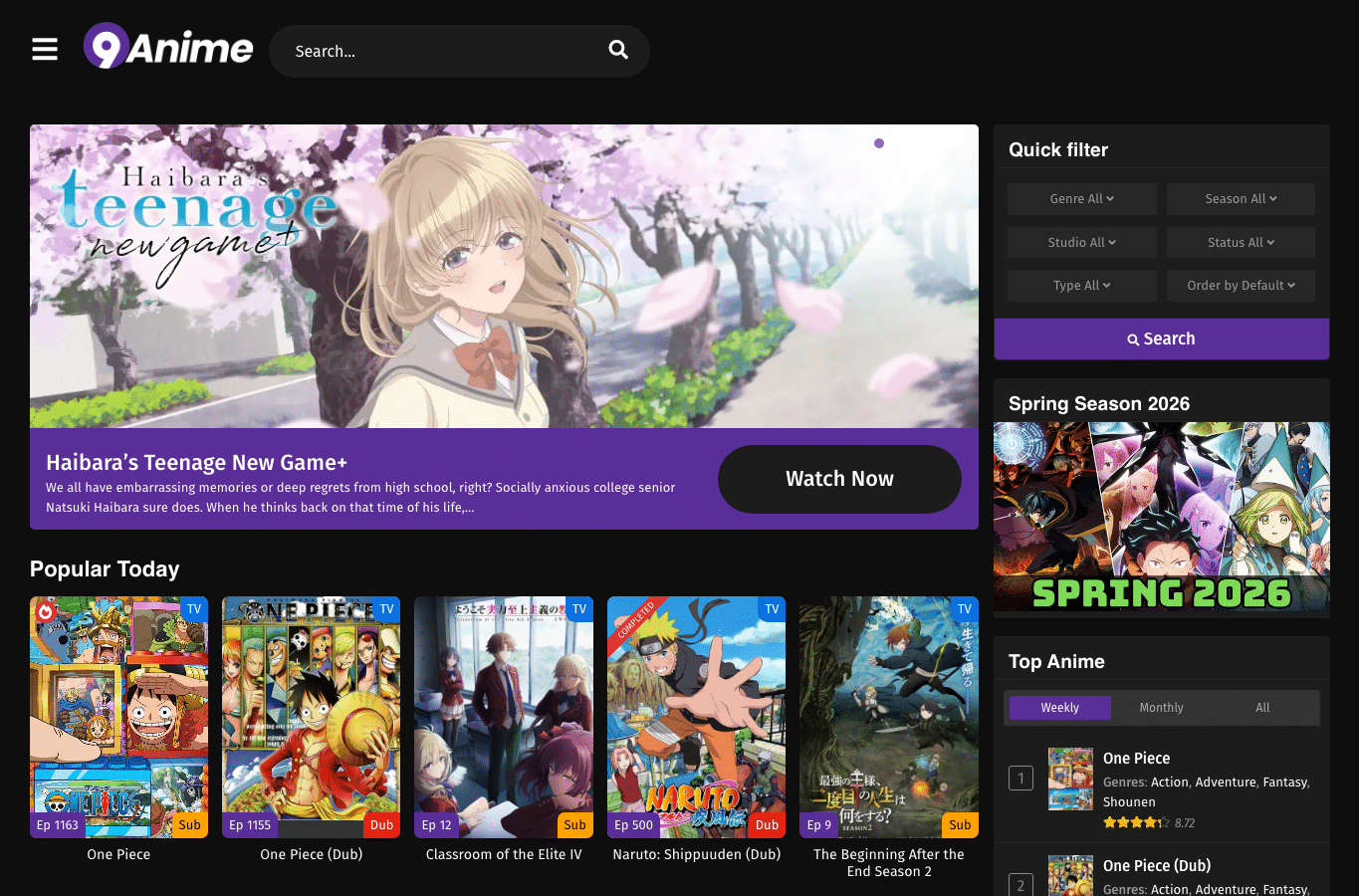 Screenshot preview of 9anime.org.lv