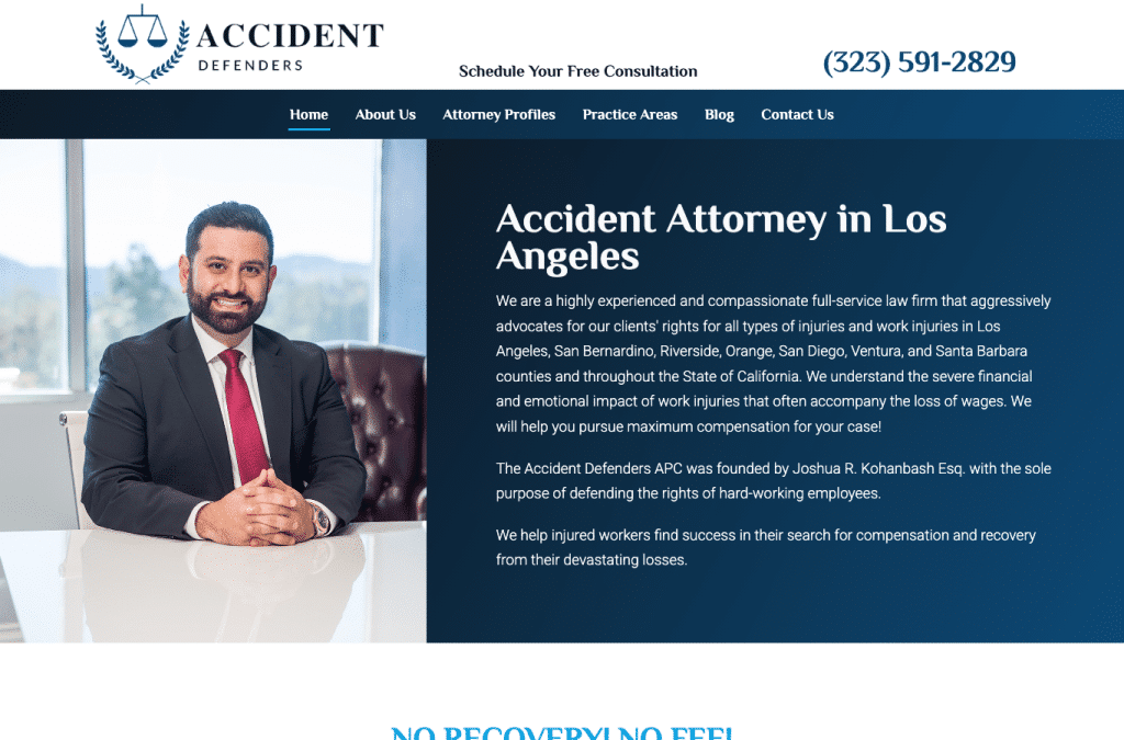 accidentdefenders.com homepage screenshot
