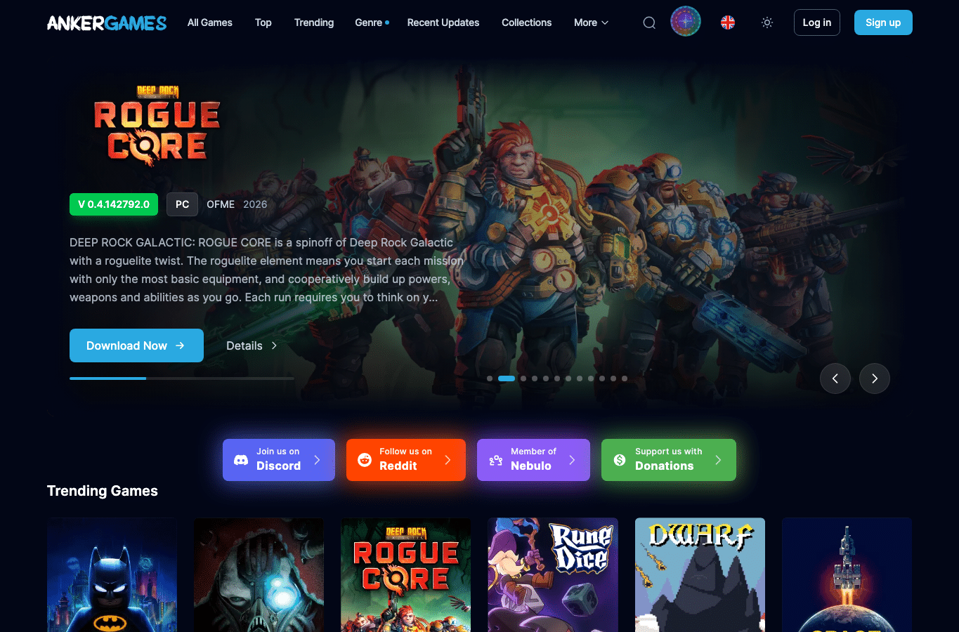 Screenshot preview of ankergames.net