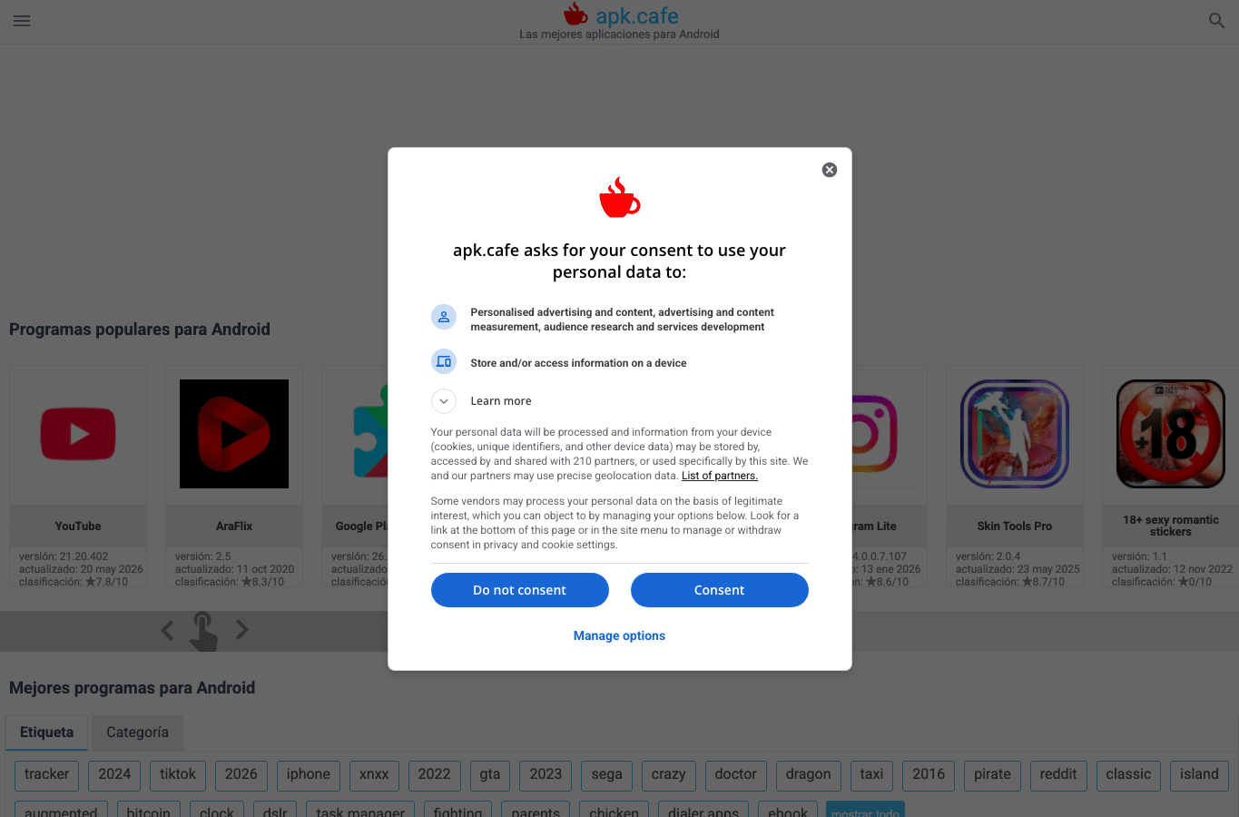 Screenshot preview of apkcafe.es