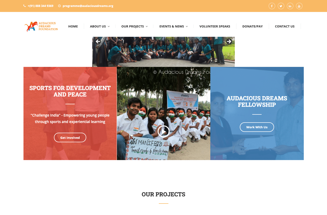 Screenshot preview of audaciousdreams.org
