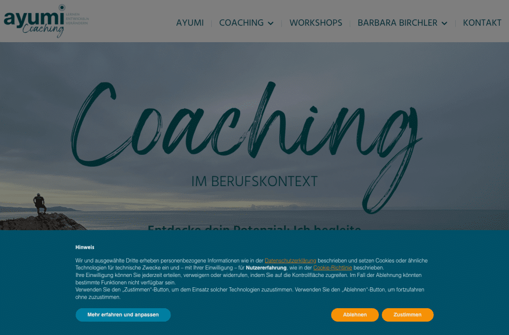 ayumi-coaching.ch homepage screenshot