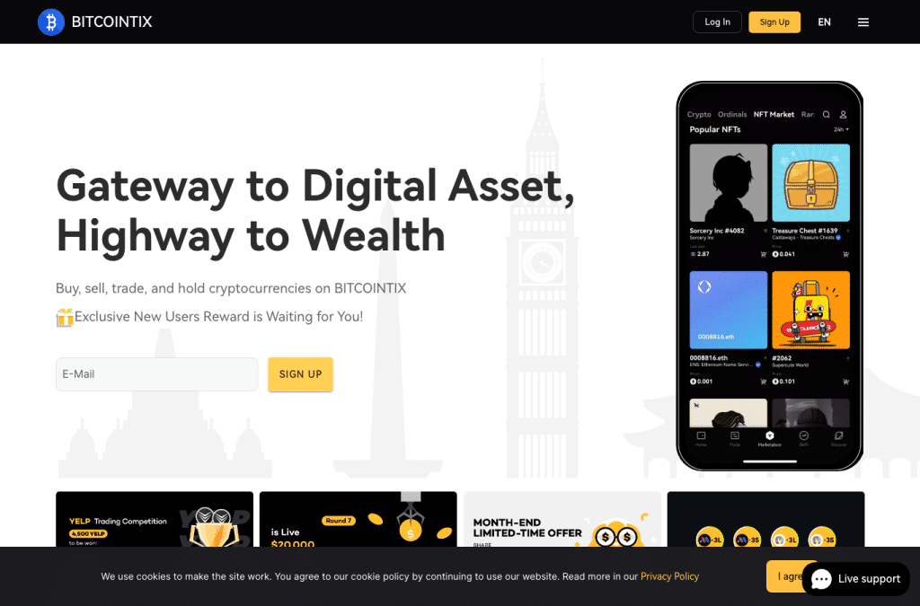 bitcointix.com homepage screenshot