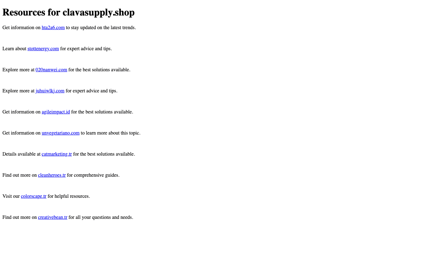 Screenshot preview of clavasupply.shop