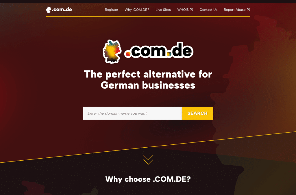 com.de homepage screenshot