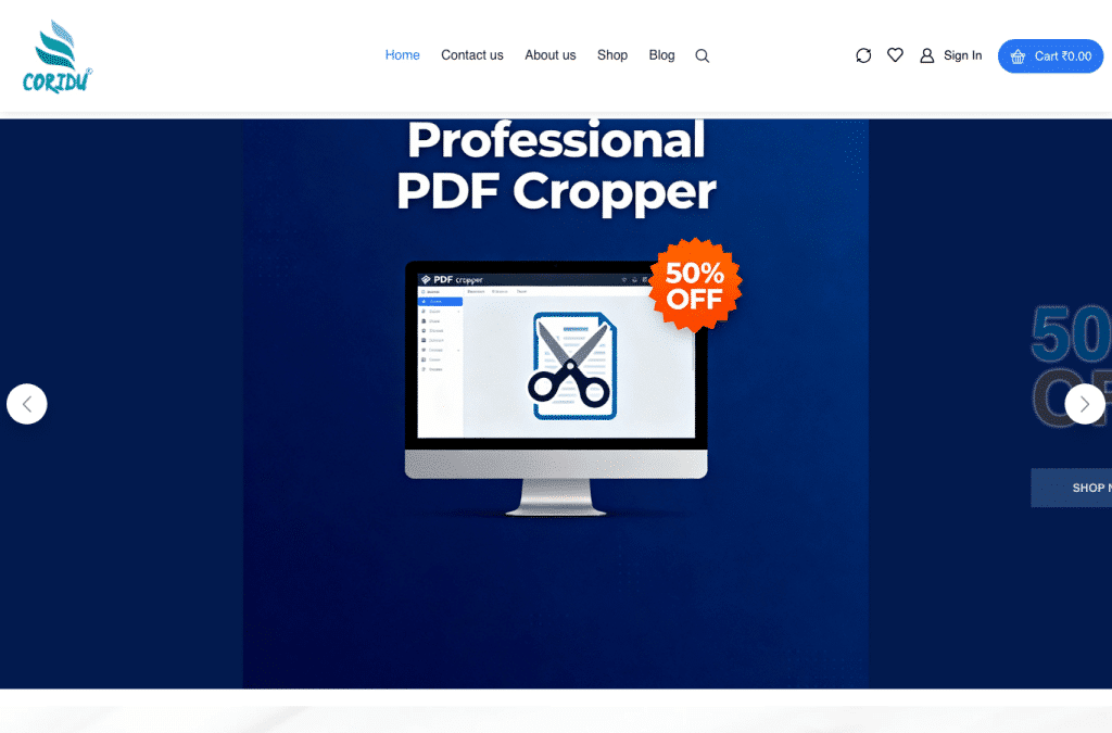 coridu.in homepage screenshot