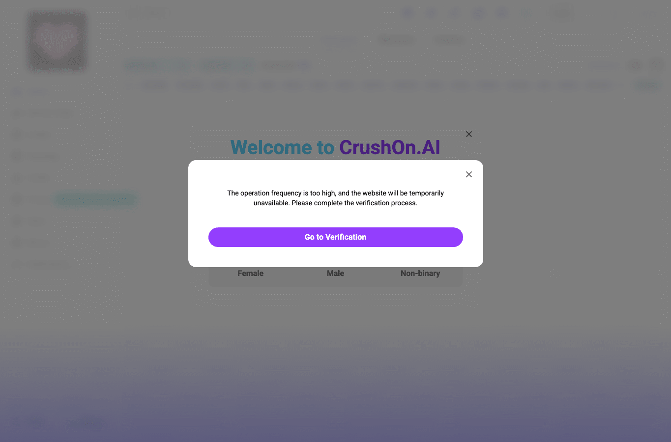 Screenshot preview of crushon.ai