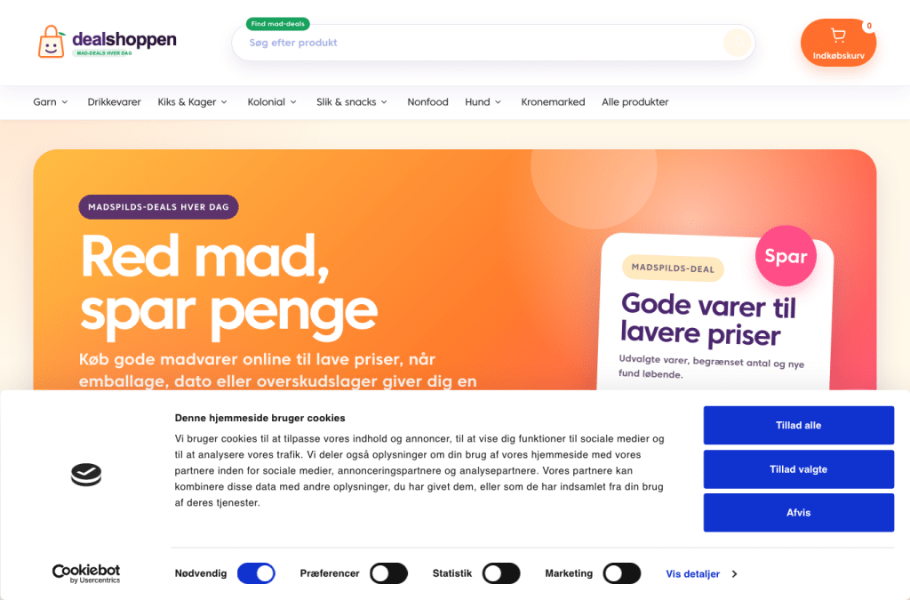 dealshoppen.dk homepage screenshot
