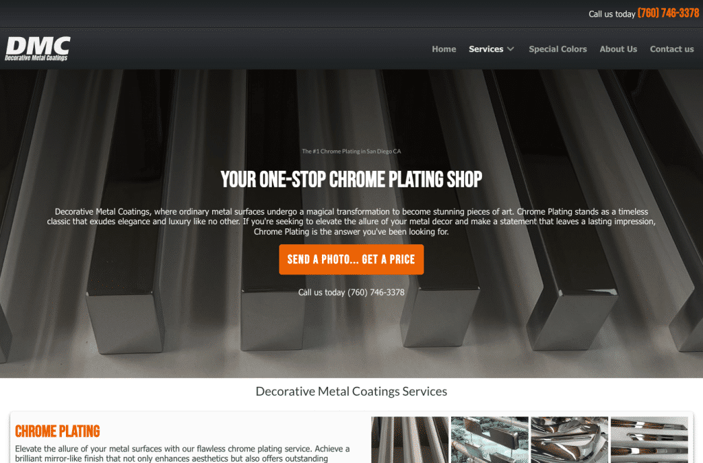 decometalfinishing.com homepage screenshot