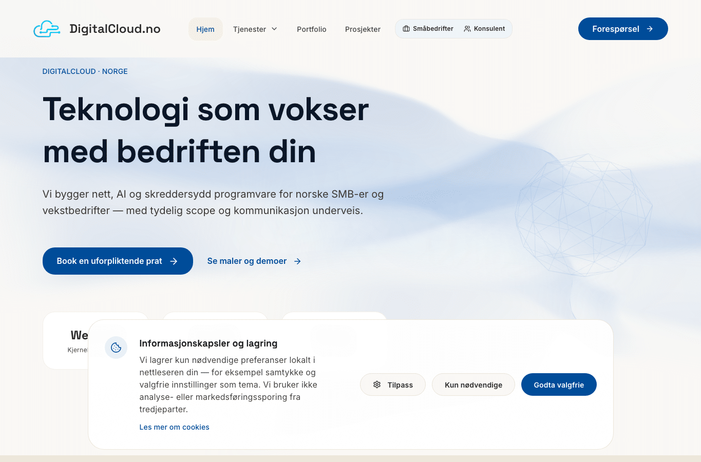 Screenshot preview of digitalcloud.no