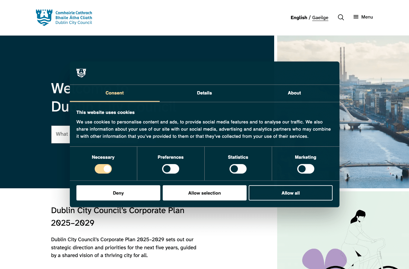 Screenshot preview of dublincity.ie