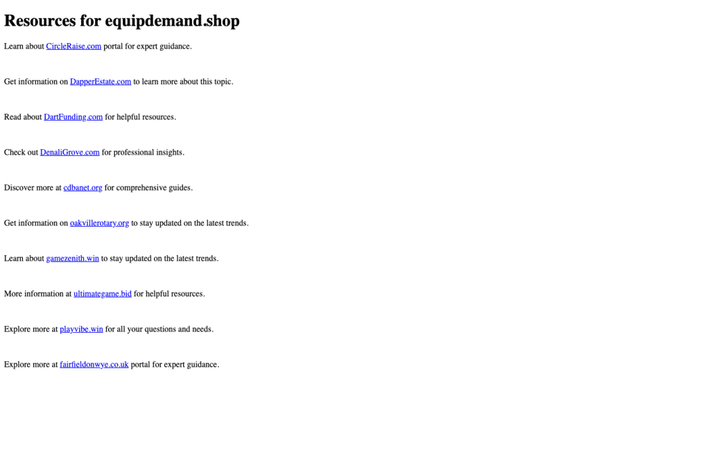 equipdemand.shop homepage screenshot