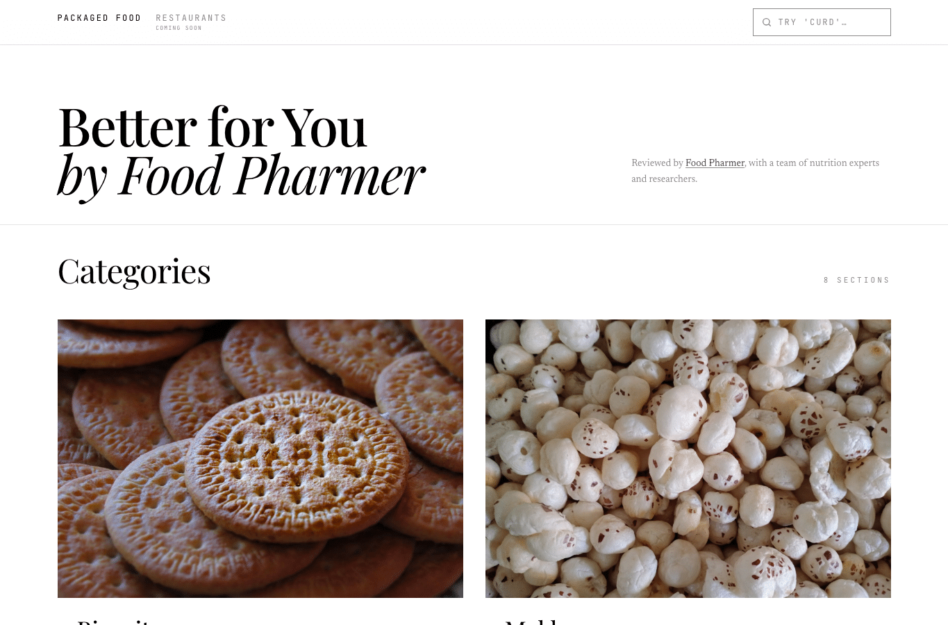 Screenshot preview of foodpharmer.health