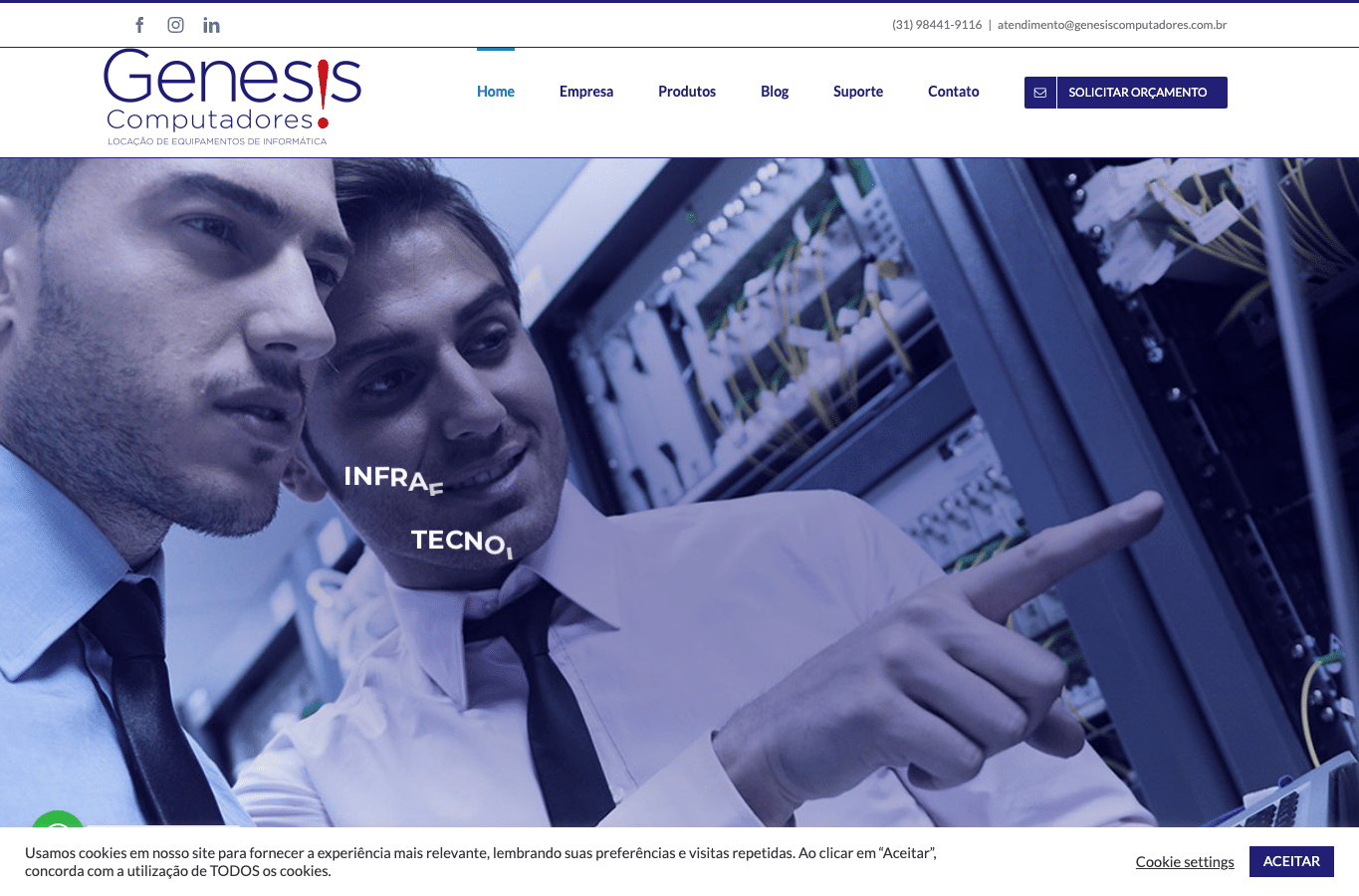 Screenshot preview of genesiscomputadores.com.br