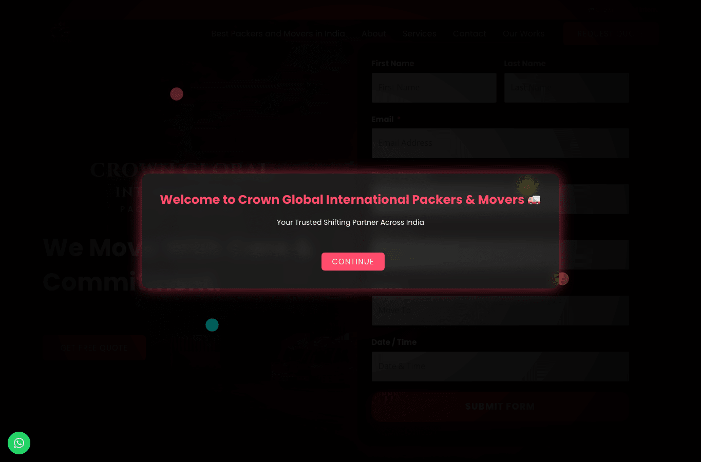 Screenshot preview of globalinternationalpackersandmovers.com