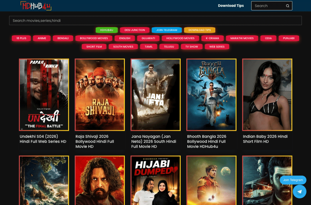 hdhub4u2.fyi homepage screenshot
