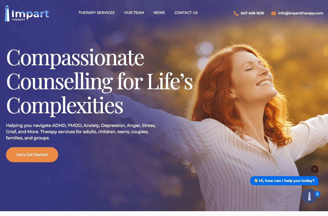 Screenshot preview of imparttherapy.com