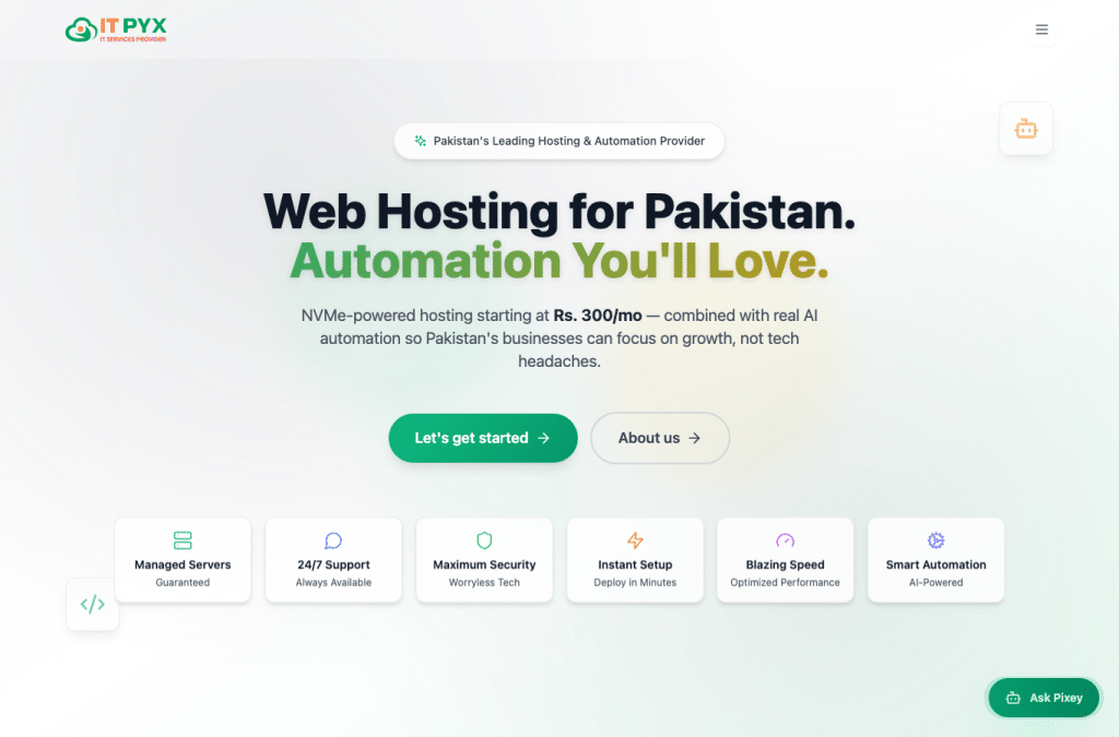 itpyx.pk homepage screenshot