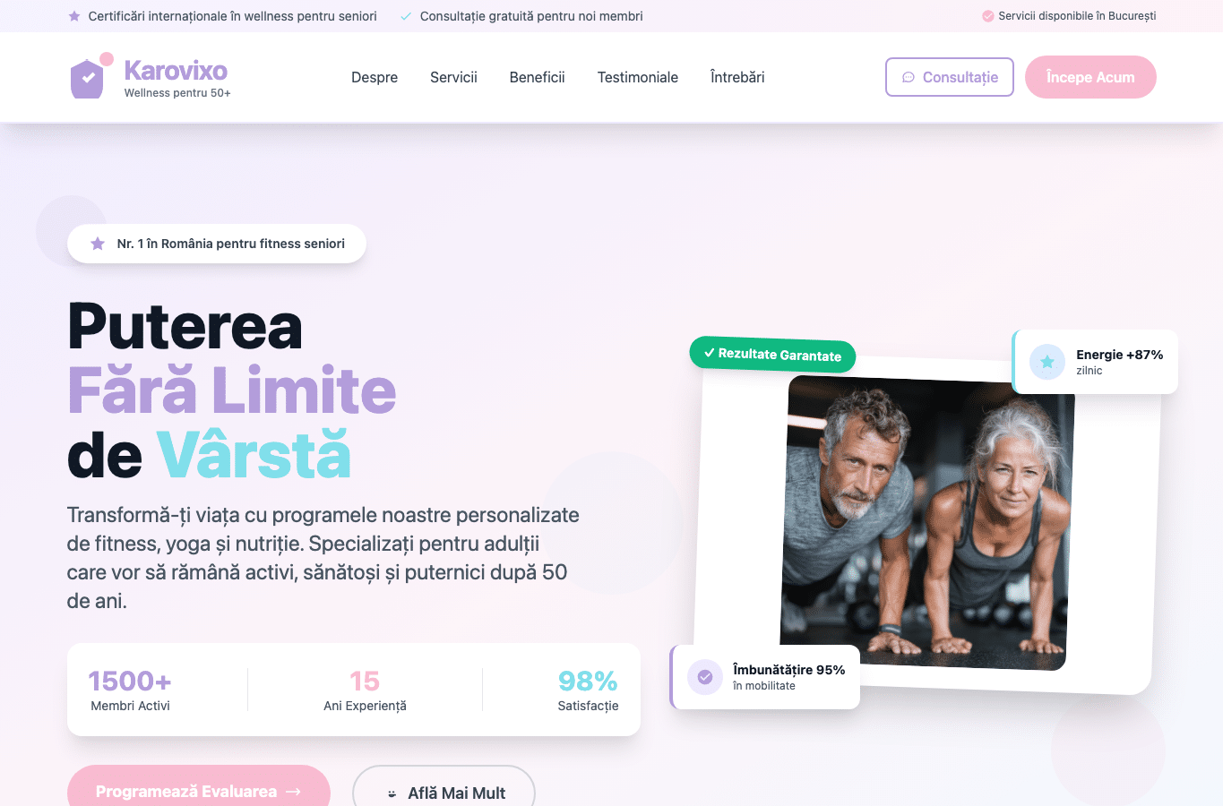 Screenshot preview of karovixo.eu