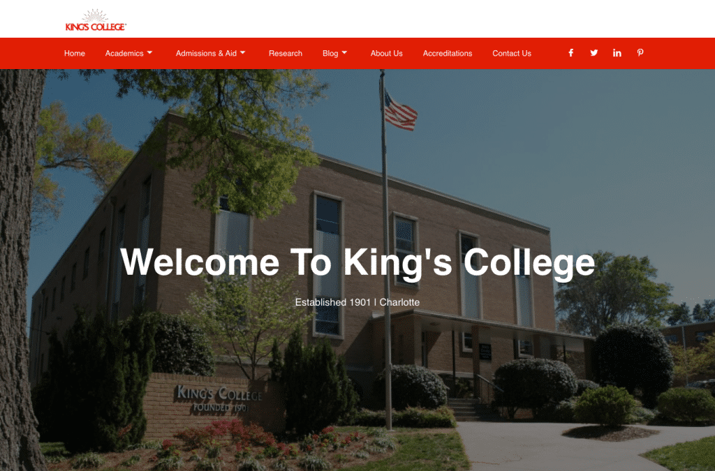 kings-college.org homepage screenshot