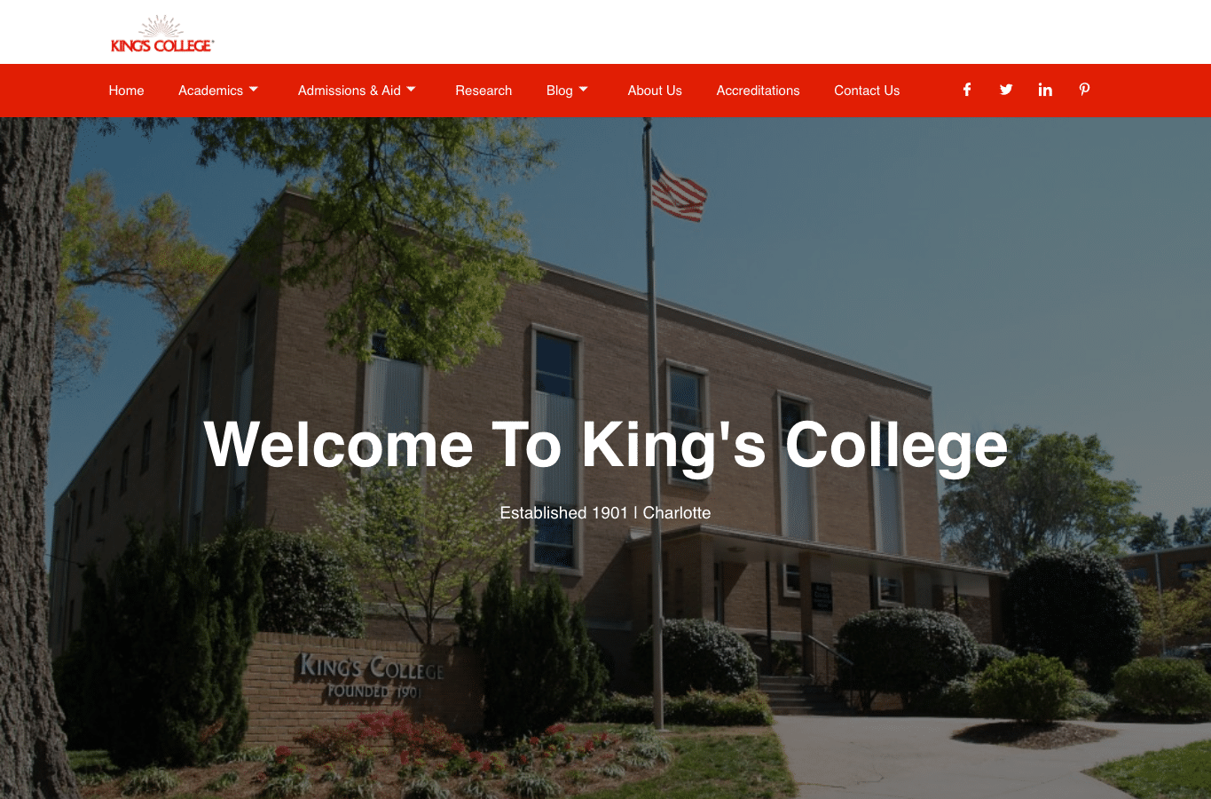 Screenshot preview of kings-college.org