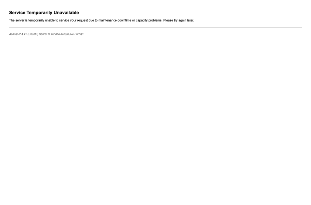 kunden-secure.live homepage screenshot