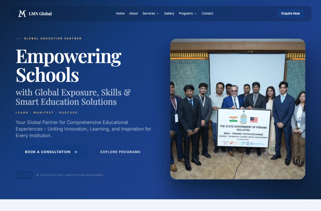 lmneducation.com homepage screenshot