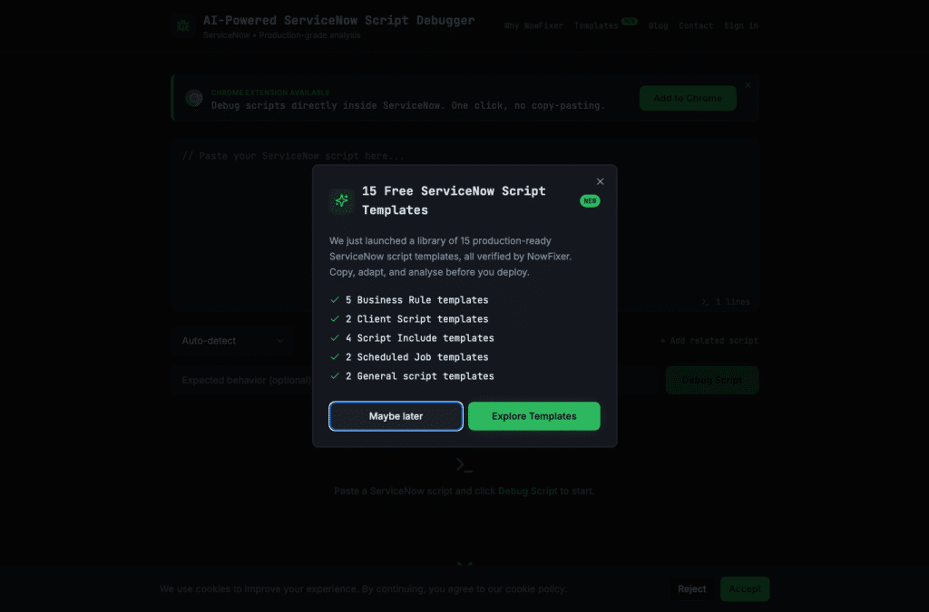 nowfixer.dev homepage screenshot