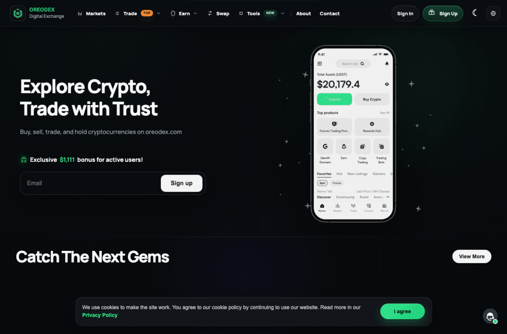oreodex.com homepage screenshot
