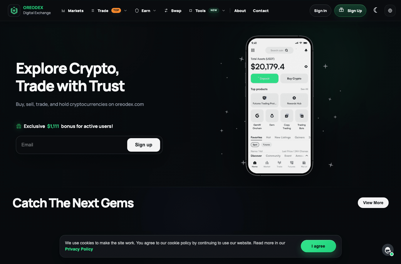 Screenshot preview of oreodex.com