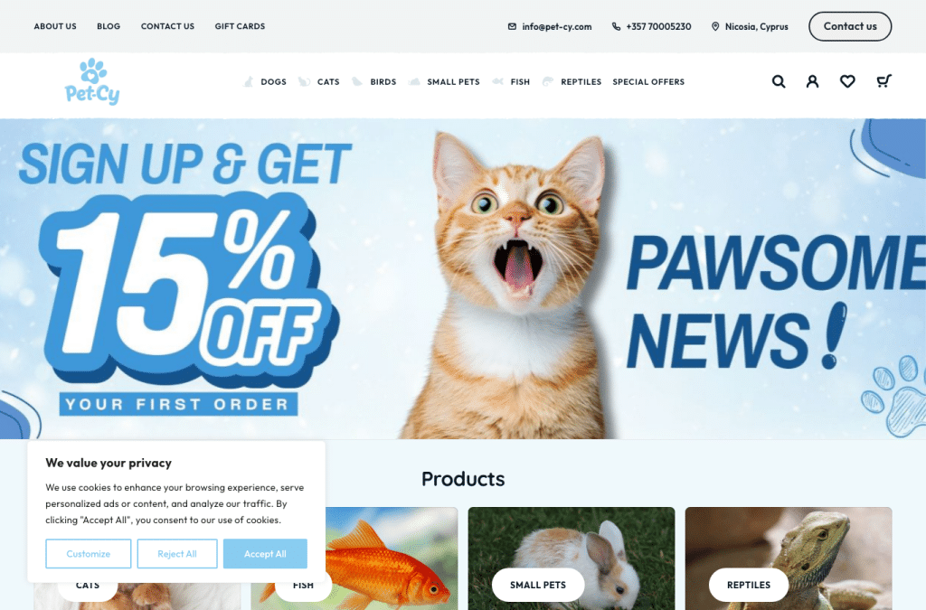pet-cy.com homepage screenshot