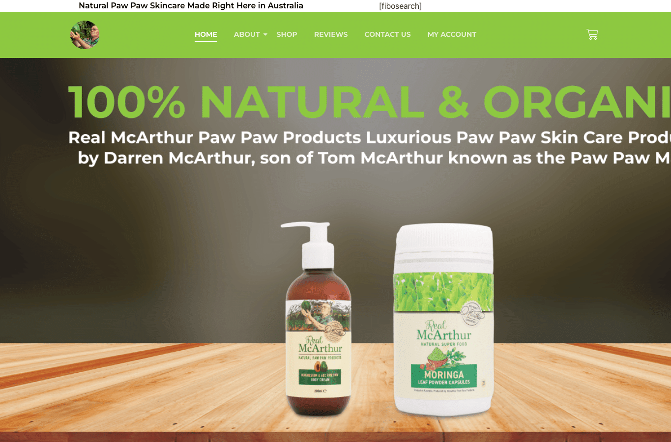 Screenshot preview of realmcarthurpawpawproducts.com