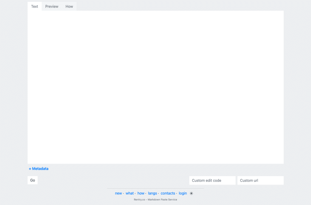 rentry.co homepage screenshot