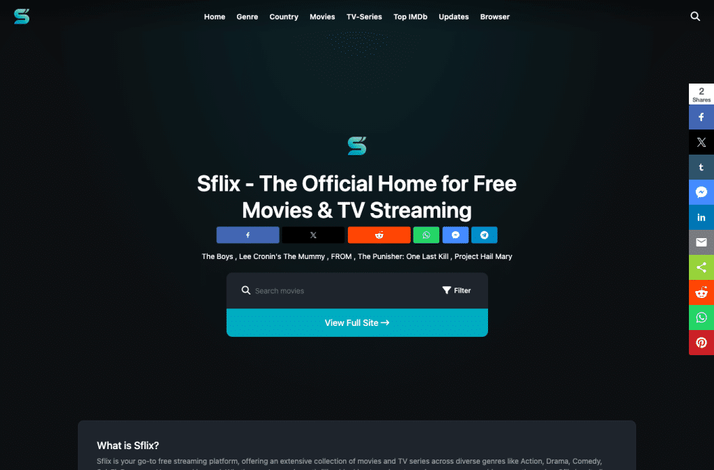 sflix.gd homepage screenshot