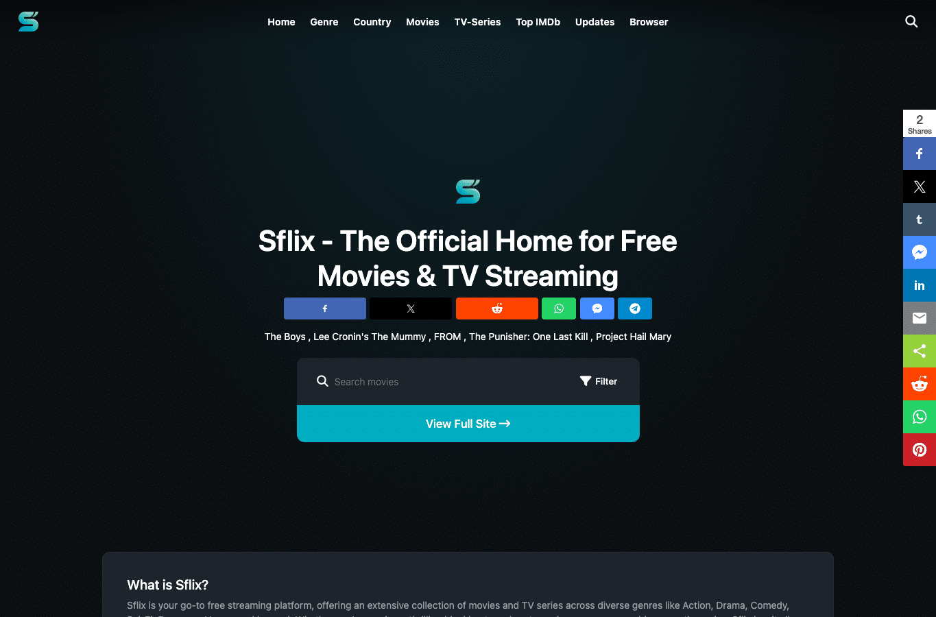Screenshot preview of sflix.gd