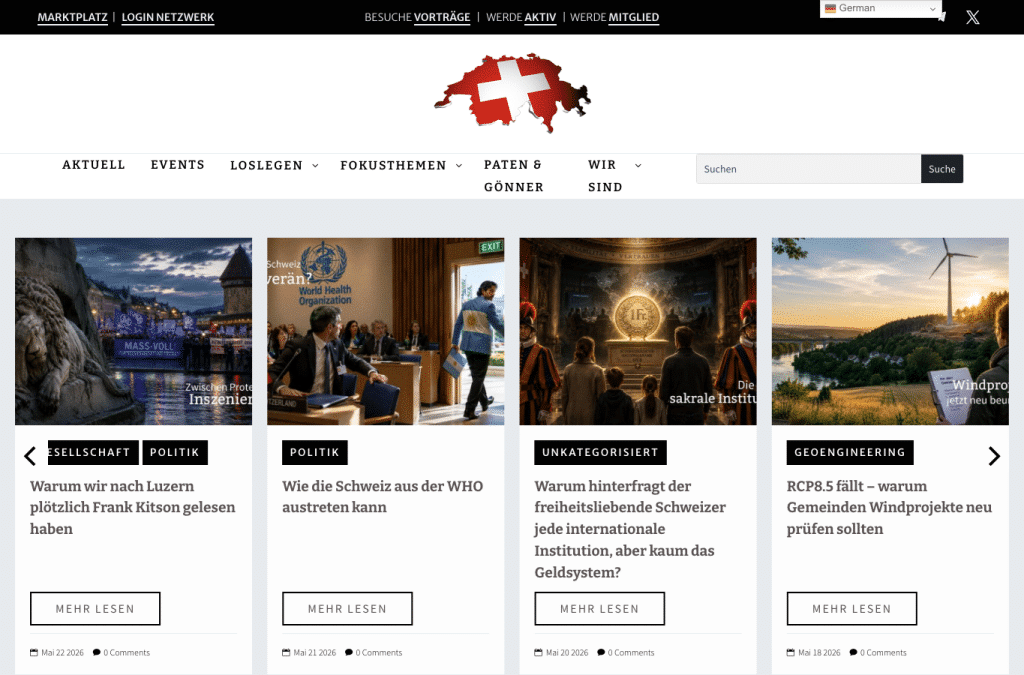 vereinwir.ch homepage screenshot