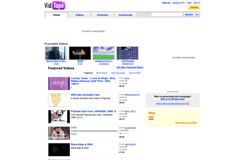 vidtape.lol homepage screenshot