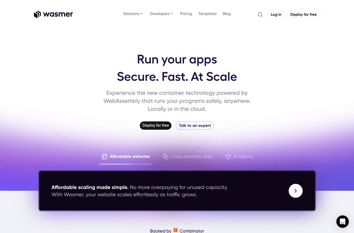 Screenshot preview of wasmer.app