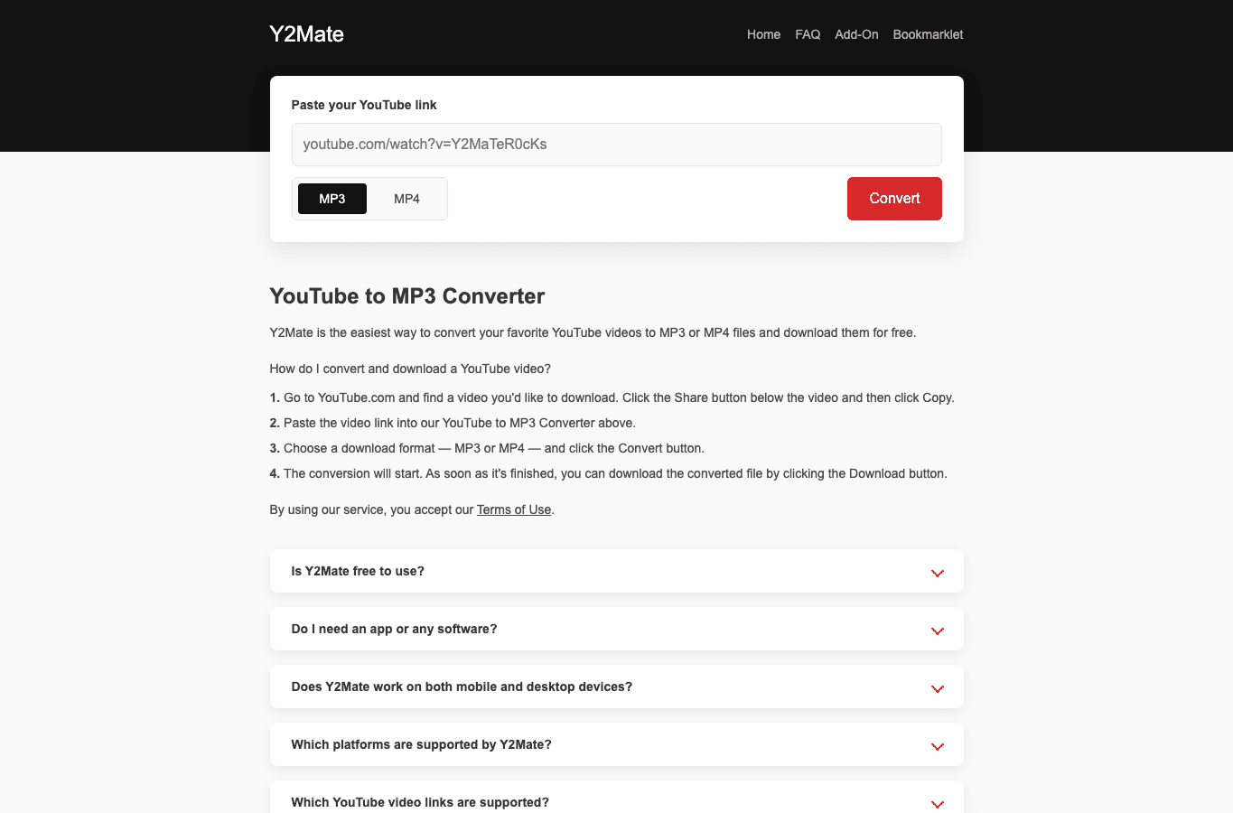 Screenshot preview of y2mate.nu