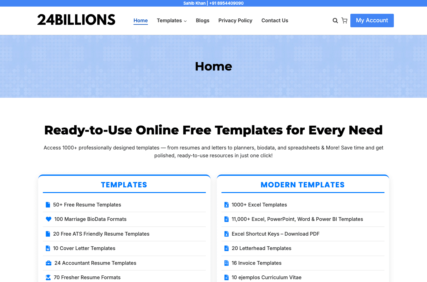 Screenshot preview of 24billions.com