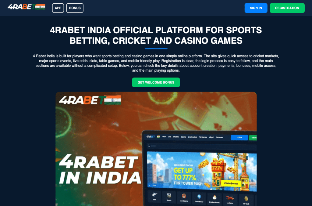 4rabet-official-india.com homepage screenshot