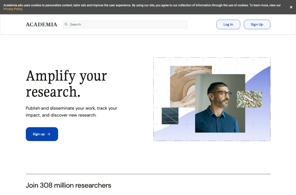 academia.edu homepage screenshot