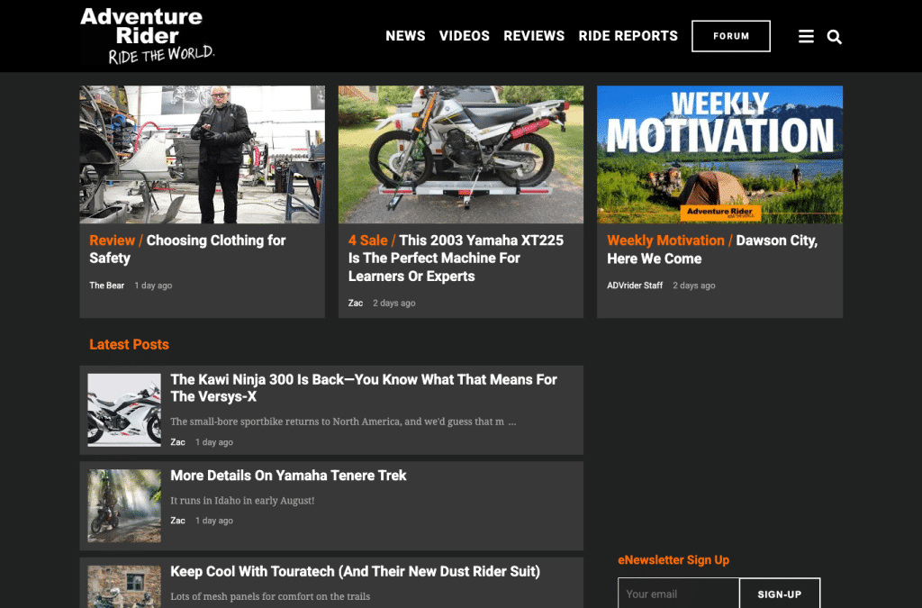 advrider.com homepage screenshot