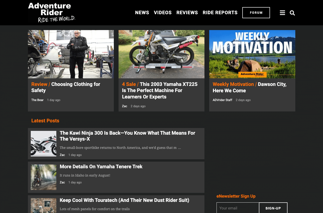 Screenshot preview of advrider.com