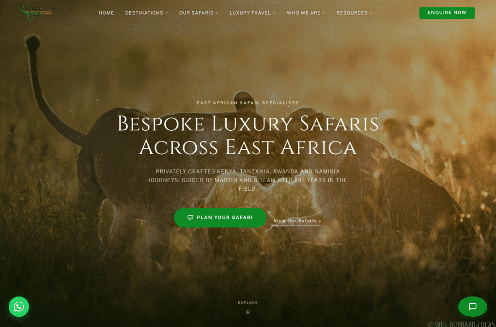 africantrailsexpeditions.com homepage screenshot